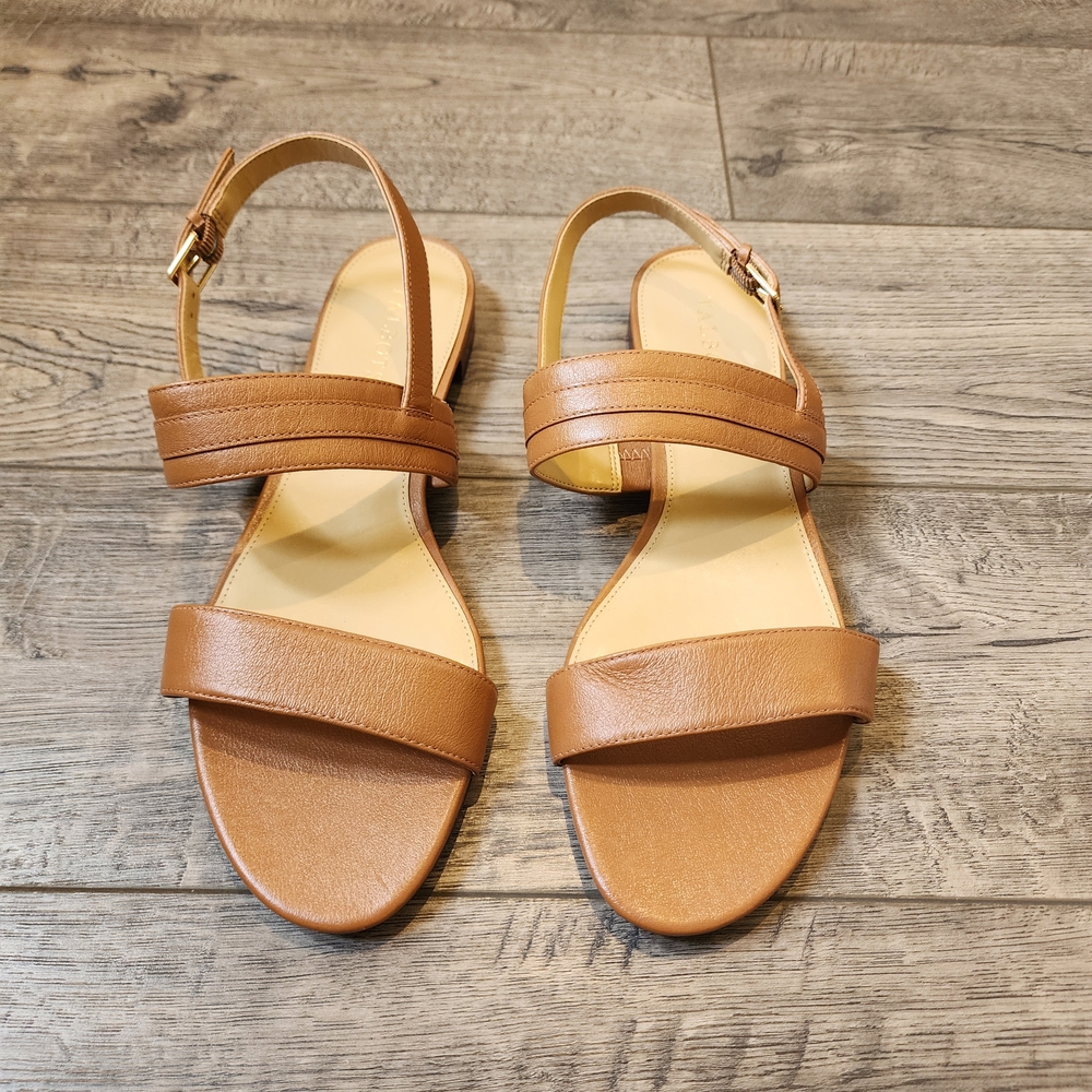 Talbots Women's Keri Nappa Sandals Size 11M Brown Leather - Picture 2 of 7